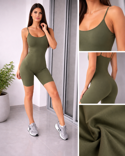 Enterizo Deportivo Corto Push-Up con Copas